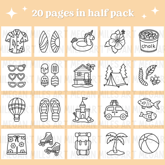 Summer Bold & Easy Printable Coloring Pages