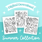 Summer Collection Printable Coloring Pages