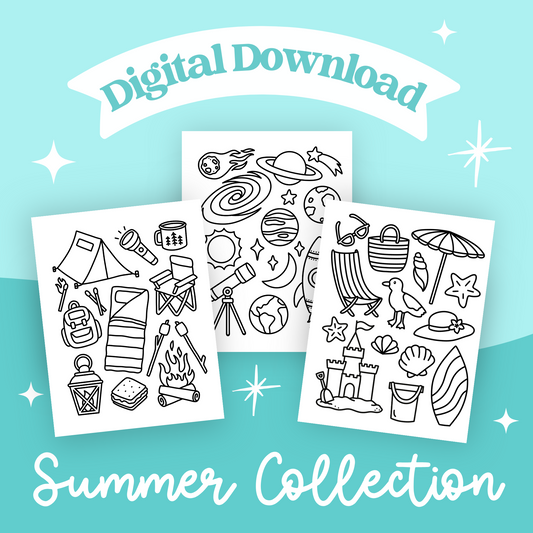 Summer Collection Printable Coloring Pages