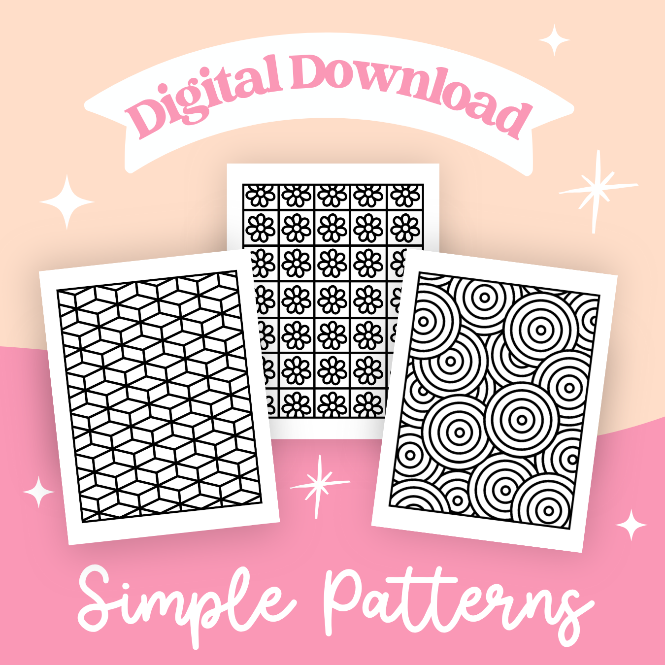 Simple Patterns Printable Coloring Pages