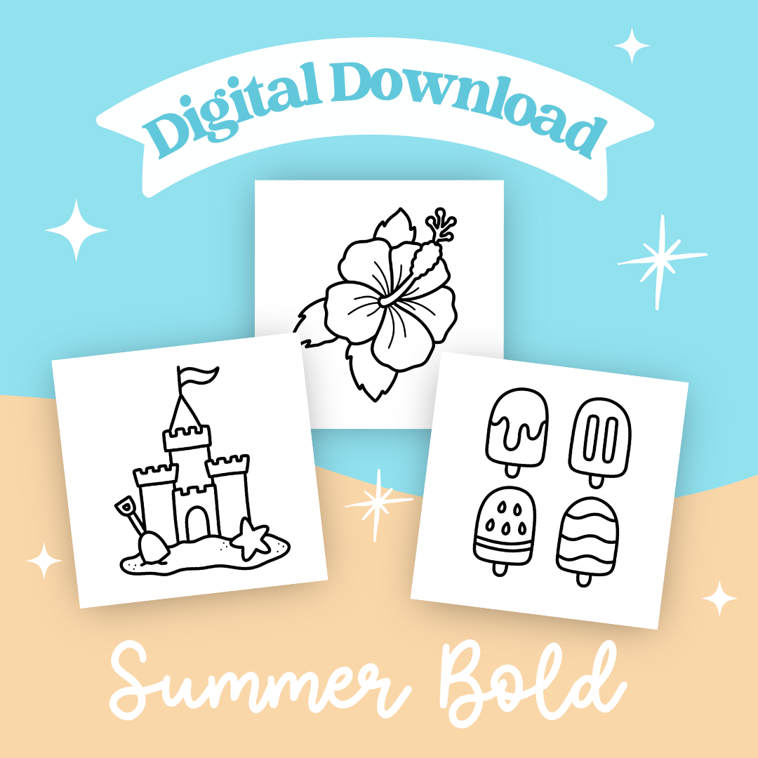 Summer Bold & Easy Printable Coloring Pages