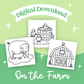 On the Farm Printable Coloring Pages