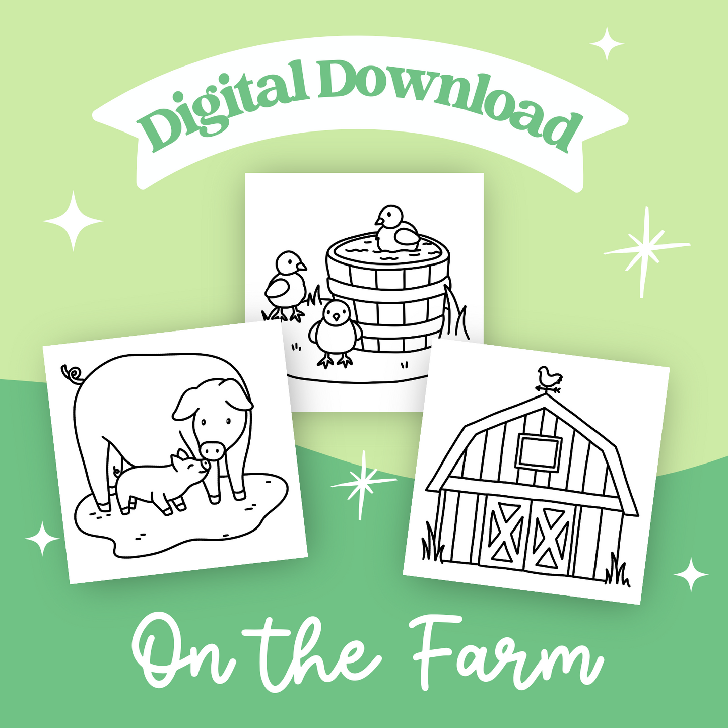 On the Farm Printable Coloring Pages