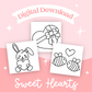 Sweet Hearts Printable Coloring Pages