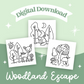 Woodland Escape Printable Coloring Pages