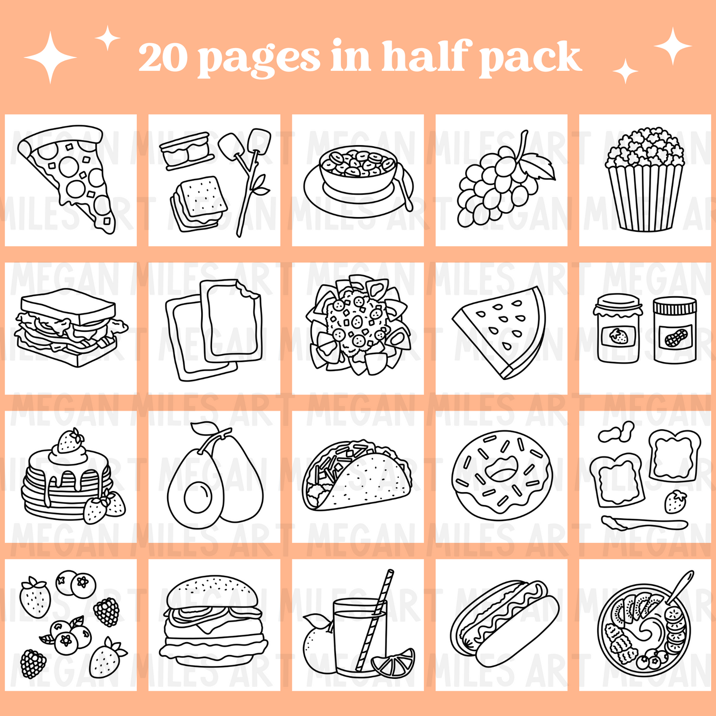 Food & Snacks Printable Coloring Pages