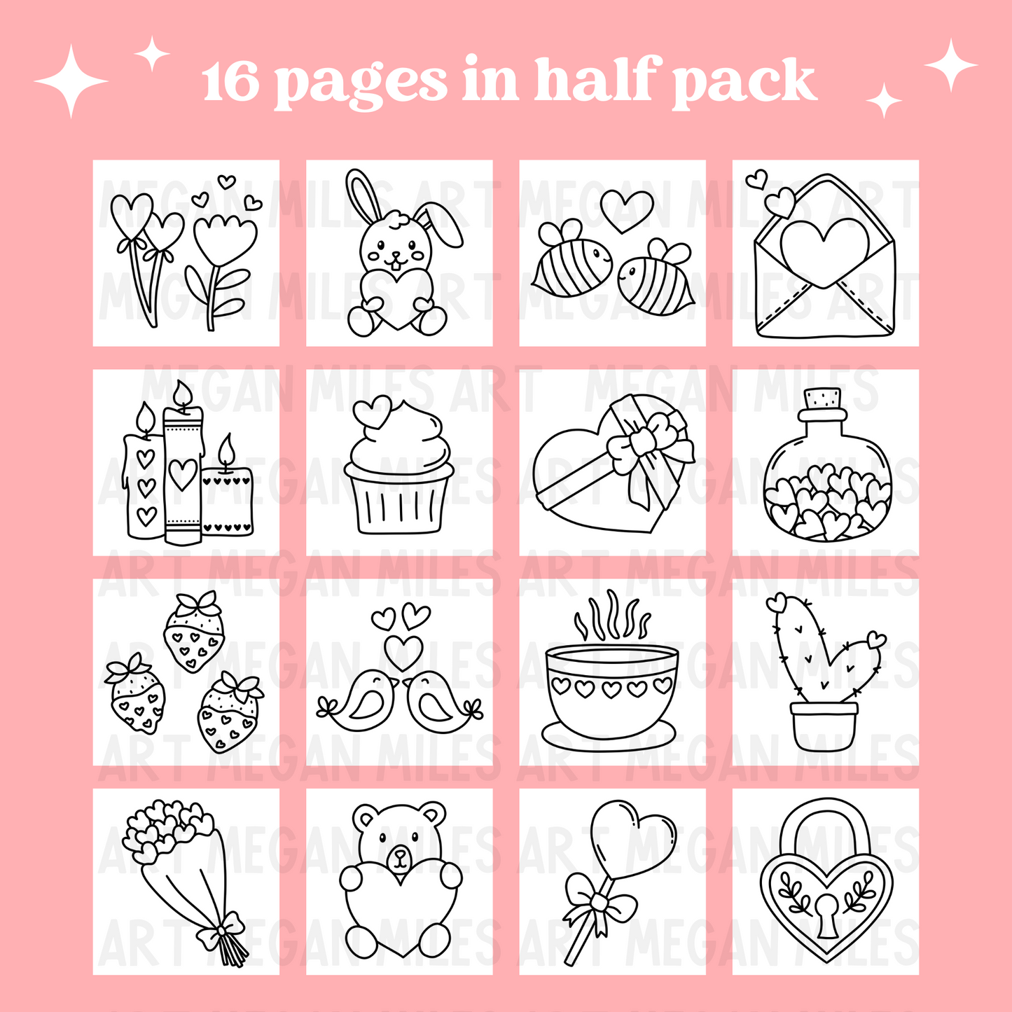 Sweet Hearts Printable Coloring Pages