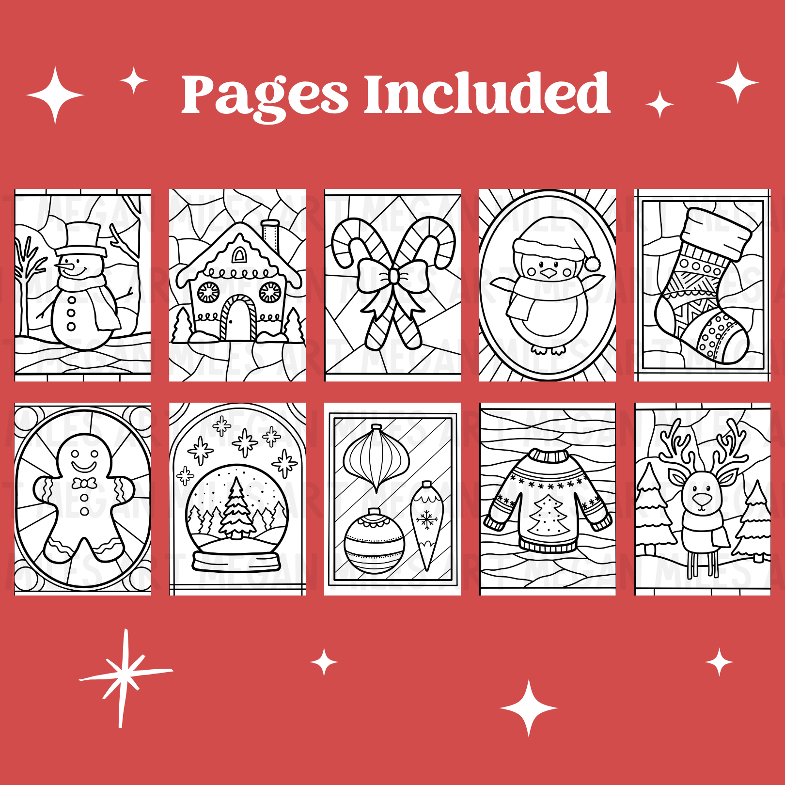 Stained Glass Christmas Printable Coloring Pages (10 pack) – Megan Miles Art stained-glass-christmas-printable-coloring-pages-10-pack-megan-miles-art